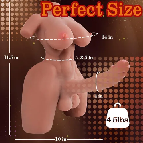 Miniatura 2 de 4.5 libras Unisex FUTA para hombres, pareja gay, muñeca sexual transexual para hombres con consolador flexible, pechos y anal, muñeca de torso