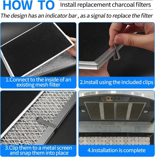 Miniatura 6 de 2024 Upgrade S97020466 HPF30 Filtro de carbón de repuesto compatible con filtros de grasa Broan-NuTone sin conductos para campana extractora tipo XC