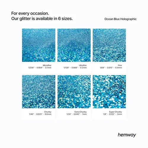 Miniatura 23 de Hemway - Purpurina para resina 100g, cristales metálicos plateados, copos súper gruesos para vasos de epoxi, cera de fusión