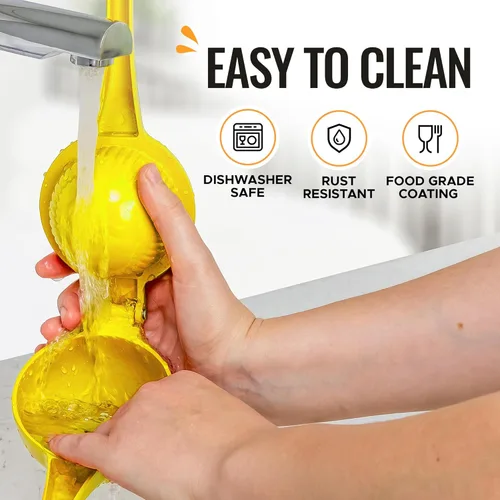 Miniatura 10 de Zulay Kitchen Exprimidor de naranja de metal de alta calidad, exprimidor de cítricos, prensa manual para extraer la mayor cantidad de jugo posible