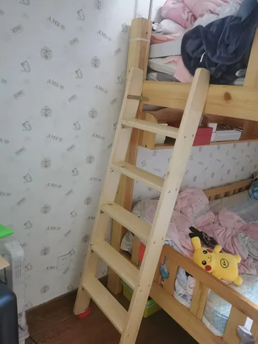 Miniatura 2 de Escalera antideslizante de madera de 60 pulgadas con 5 bandas de rodadura anchas, escalera de seguridad para adultos mayores