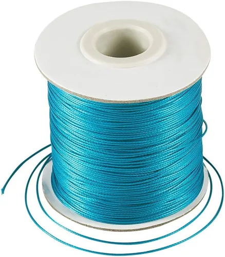Miniatura 61 de Cheriswelry 90 yardas/rollo de 0.079 pulgadas, cordón encerado negro de poliéster coreano, joyería de cuentas, hilos para manualidades, cuerda
