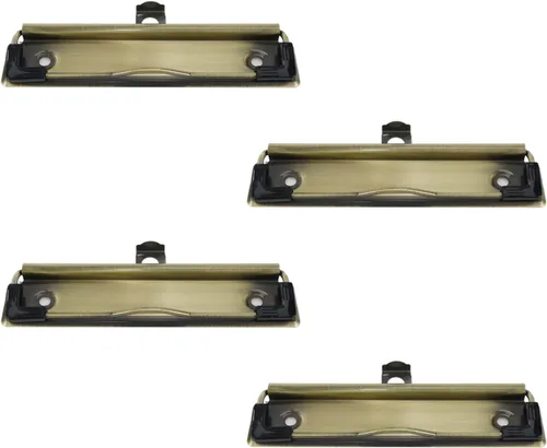 Miniatura 7 de 4 clips para portapapeles de 4.72 pulgadas de metal con agarre de goma y agujero para colgar para crear portapapeles de perfil bajo, tablero