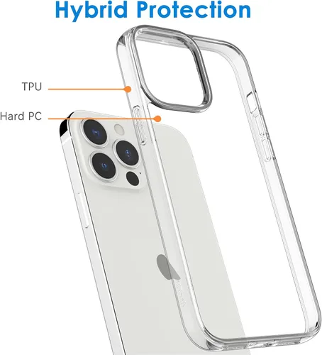 Miniatura 3 de JETech - Funda para iPhone 13 Pro Max de 17 cm, cubierta a prueba de golpes transparente antiamarilleamiento, parte trasera transparente