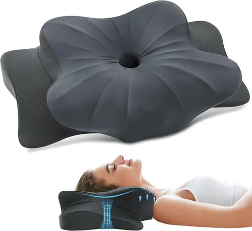Miniatura 18 de Almohada Cervical para Alivio del Dolor de Cuello - Almohada Ortopédica Ergonómica Refrescante de Doble Cara con Funda de Almohada de Seda de Hielo