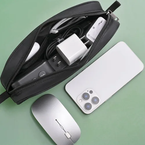 Miniatura 6 de Funda para cargadores de laptop, bolsa de malla con cremallera para accesorios electrónicos para laptop, tableta, alimentación, mouse, cable