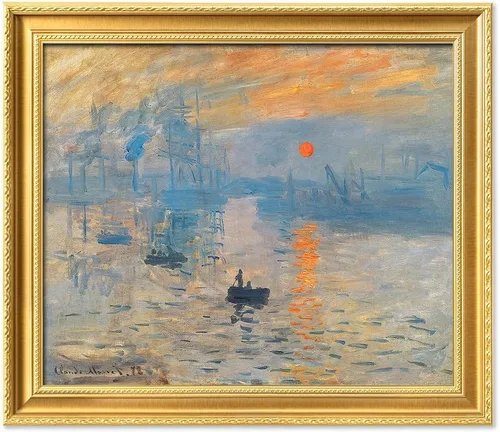 Miniatura 145 de IPIC - Reproducción artística de los lirios de agua de Claude Monet 1906, impresiones giclée coinciden con el marco dorado clásico, arte de pared