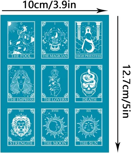 Miniatura 2 de OLYCRAFT Serigrafía con Patrón de Tarot de 4 x 5 pulgadas para Arcilla Polimérica, Serigrafía de Hechicera, Plantillas de Serigrafía, Plantillas
