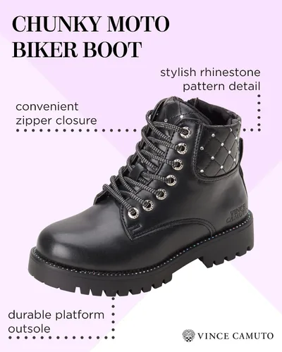 Miniatura 2 de Vince Camuto Botas de motociclista para niñas Botas de trabajo acolchadas y gruesas para motociclista (niña pequeñaniña grande)