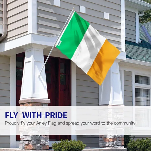 Miniatura 2 de Anley Fly Breeze - Bandera de Irlanda de 3 x 5 pies, color vivo y a prueba de decoloración, cabecera de lona y doble costura, banderas nacionales