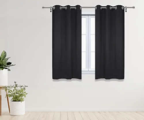 YOUR CHAIR COVERS - Cortinas opacas de poliéster con ojales - (negro 52 x 63 pulgadas - juego de 2) - para oscurecer la habitación, dormitorio, sala