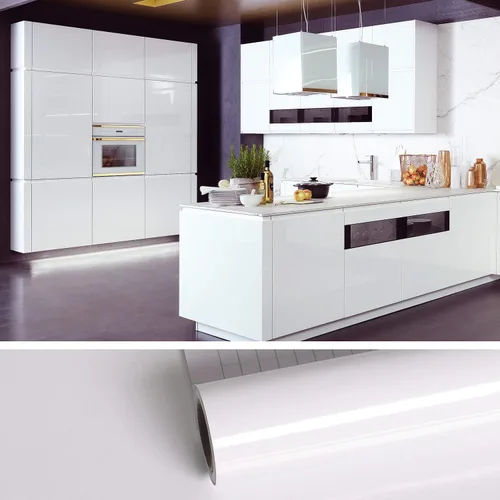 VEELIKE Papel de contacto blanco de 15.74 x 354.33 pulgadas, papel tapiz extraíble con purpurina brillante para despegar y pegar, cubierta de