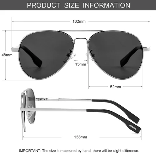 Miniatura 73 de Gleyemor Lentes de sol polarizados estilo aviador para niños y niñas, jóvenes, adolescentes, dos tamaños de 1.969 in y 2.047 in