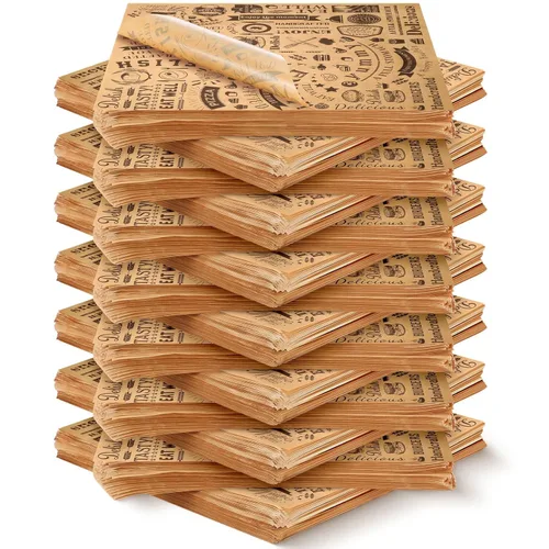 Miniatura 28 de 1000 piezas de hojas de papel encerado para delicatessen de 12 x 12 pulgadas, resistentes a la grasa, forros para bandejas canasta, papel de Blanco
