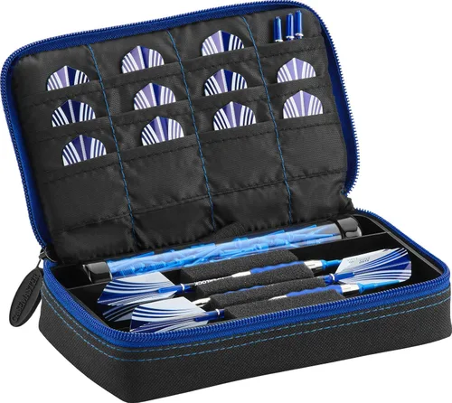 Casemaster Plazma - Estuche para dardos de punta suave y de acero, tiene capacidad para 3 dardos y cuenta con tubo de almacenamiento integrado y