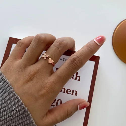Miniatura 8 de Sora Tuki Anillo con inicial para mujer, anillo de letra de oro, anillos con inicial de plata para adolescentes y niñas, anillos ajustables de oro