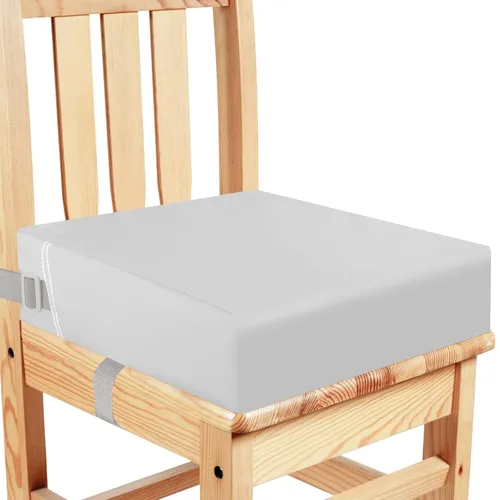 Asiento elevador para niños pequeños para silla de cocina, mesa de comedor, lavable, grueso, resistente, silla elevadora portátil para niños Gris
