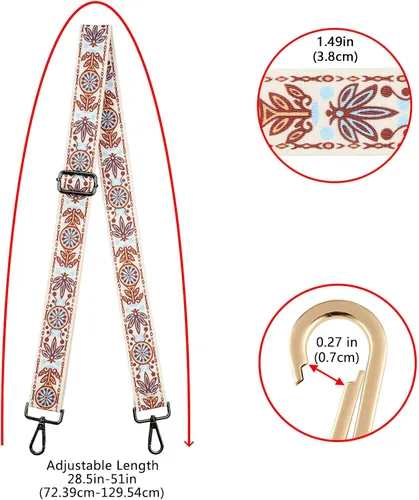 Miniatura 126 de ZOOEASS Hebillas de níquel Correa ancha para el hombro ajustable de repuesto para cinturón de pistola, hebilla de guitarra estilo bandolera