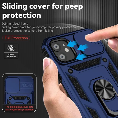 Miniatura 2 de Funda magnética compatible con iPhone 11 de 6.1 pulgadas, funda magnética para iPhone 11 con cubierta de cámara y soporte de grado militar, a prueba