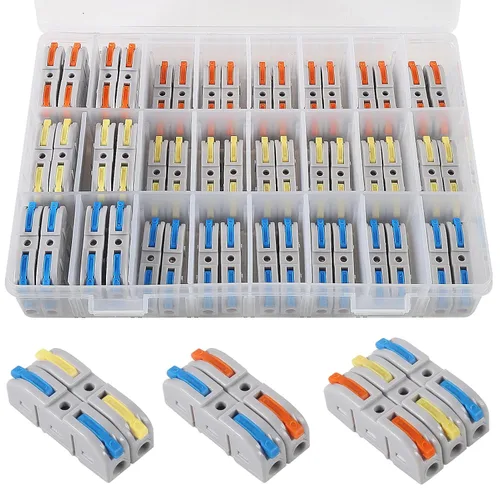 Miniatura 9 de 50 conectores de cable de palanca, conductores SPL-1, conectores compactos, conectores de palanca, tuercas, terminales eléctricos para cable blando