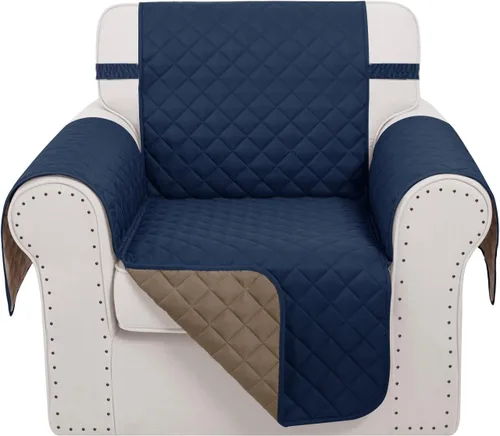 Fundas para silla reclinable, reversible, funda de sofá para mascotas, protector de muebles para niños perezosos (silla de 23 pulgadas, azul azul