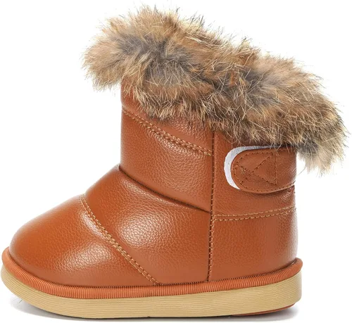 Miniatura 2 de KVbabby Botas de nieve para niños pequeños con forro de piel sintética impermeables
