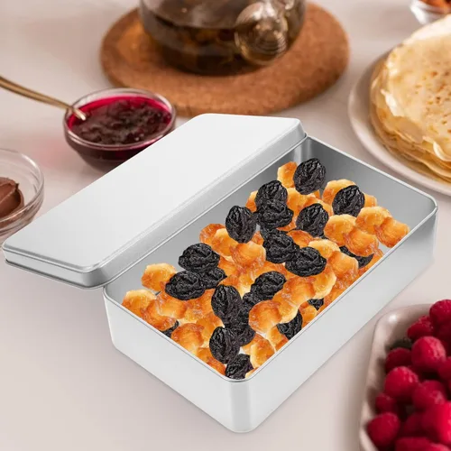 Miniatura 4 de Luxshiny Recipientes de comida 3 unids caja de almacenamiento de hojalata rectangular caja de hojalata Contenedor de caramelo de lata Tarro