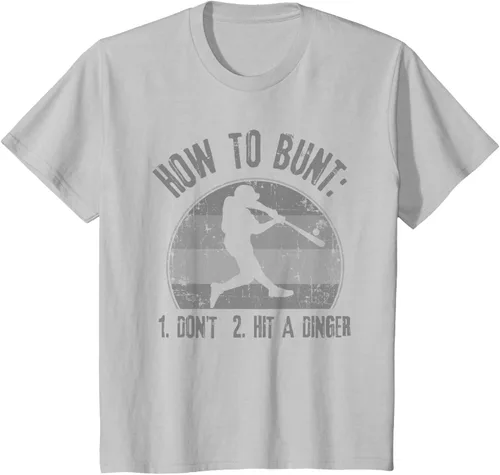 Miniatura 33 de Cómo Bunt Don't Hit A Dinger - Camiseta divertida de béisbol y sóftbol, Negro, S