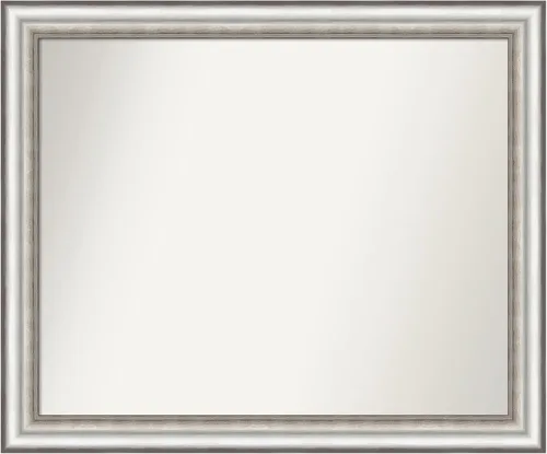 Miniatura 358 de Amanti Art Espejo de baño plateado para sobre el fregadero, 26 x 26 pulgadas, espejo cuadrado de plata antigua, marco de madera tradicional mediano