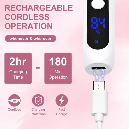 Miniatura 4 de Kit profesional de manicura y pedicura, taladro eléctrico de uñas con luz LED de 360° y pantalla LCD, lima de uñas eléctrica, herramientas