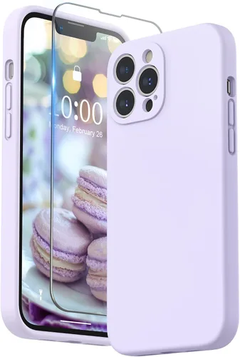 Miniatura 28 de SURPHY Funda compatible con iPhone 13 Pro Max con protector de pantalla, (protección de cámara + forro de microfibra suave), funda de silicona Negro