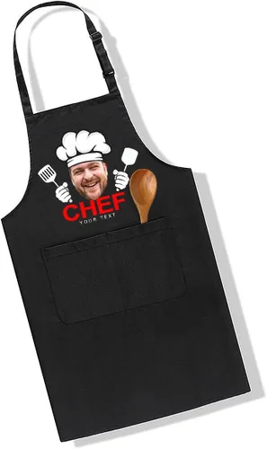 Miniatura 7 de Delantales de chef personalizados, delantal de cocina personalizado con nombre de foto, logotipo, 2 bolsillos, regalo de cocina para hornear