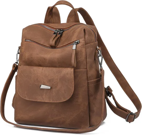 Miniatura 11 de Bolso tipo mochila para mujer, pequeño, de cuero impermeable antirrobo, bolsos de hombro para damas