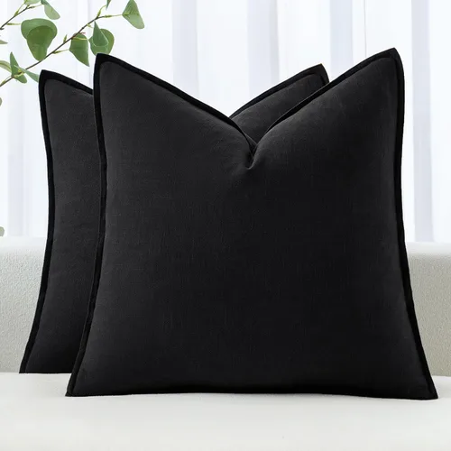 Miniatura 7 de MIULEE - Juego de 2 fundas de almohada decorativas de lino, estilo bohemio, rústico, neutral, para sofá, cama, 16 x 16 pulgadas, color marrón