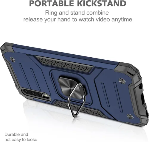 Miniatura 2 de Dionsibei Funda para Samsung Galaxy A50 A50S A30S grado militar con función atril incorporada con soporte de armadura, resistente a prueba de Azul