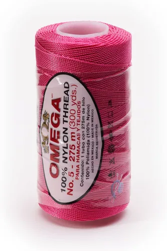 Miniatura 44 de Nylon NO.5 by Omega - Cuerda fuerte 100% nailon para ganchillo fino y manualidades - Color: 04 amarillo claro