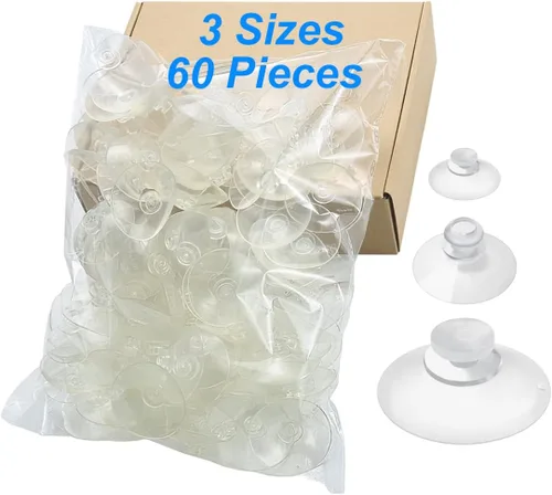 Miniatura 10 de 30 ventosas transparentes de 3 tamaños para vidrio sin ganchos, pequeñas ventosas de goma para organización del hogar, festivales, decoración
