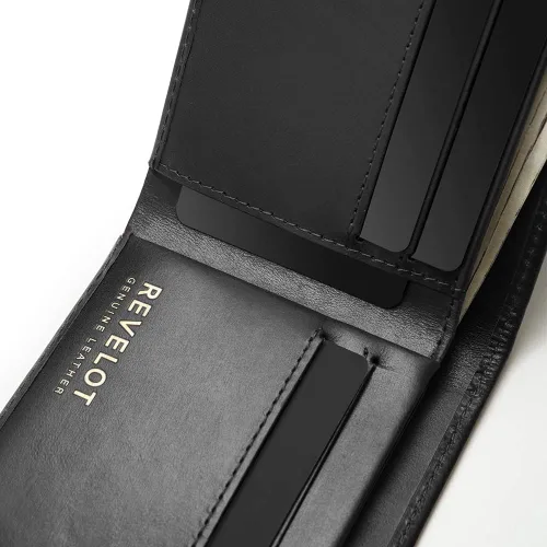 Miniatura 6 de REVELOT Cartera delgada clásica piel auténtica con bloqueo RFID W2 Negro - Minimalista