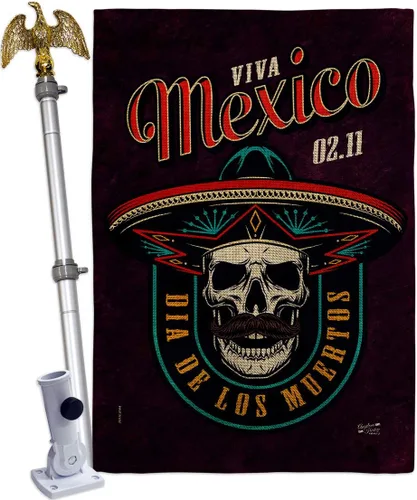 Miniatura 12 de Viva México - Kit de banderas para casa de jardín, Día de Muertos, Día de los Muertos, Fiesta Mexicana, Otoño, Pequeña pancarta decorativa