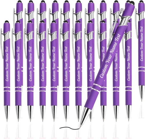 Miniatura 80 de Bolígrafo personalizado, 1 unidad, bolígrafo personalizado con logotipo de mensaje de nombre comercial grabado, lápiz digital de tinta negra suave