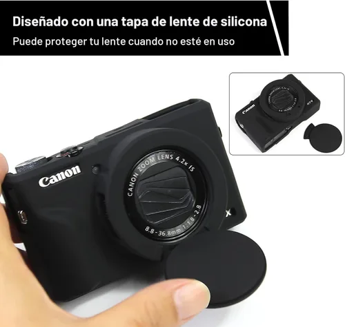Miniatura 4 de Funda Easy Hood para cámara Canon Powershot G7 X Mark III, cubierta protectora de silicona suave con carcasa de lente extraíble para cámara Canon