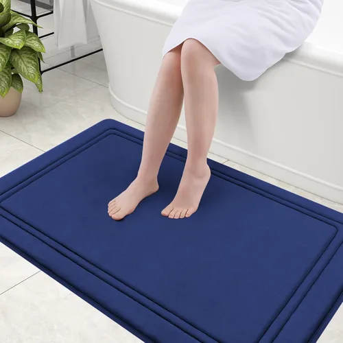 Miniatura 53 de Grandaily Alfombra de baño de espuma viscoelástica de 24 x 16 pulgadas, ultrasuave, antideslizante y absorbente, lavable a máquina, cómoda alfombra