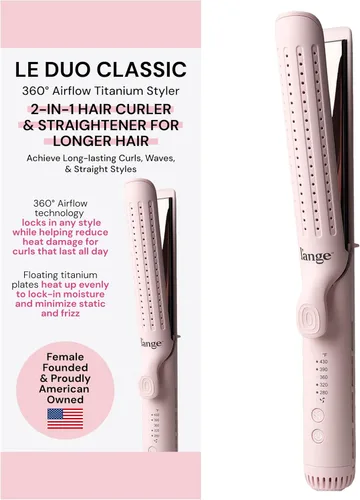 Miniatura 10 de L'ANGE HAIR Le Duo Estilizador Estándar de Flujo de Aire 360° Varita Rizadora 2 en 1 y Plancha Alisadora de Cabello de Titanio Rizador de Rubor
