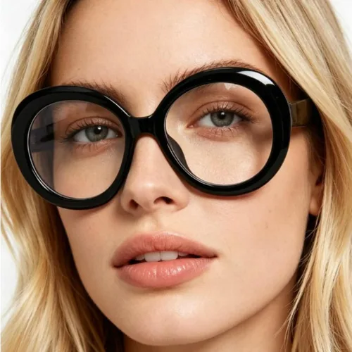 Miniatura 5 de willochra Lentes de lectura redondos de gran tamaño estilo Oprah con bisagra de resorte para computadora con bloqueo de luz azul para mujeres