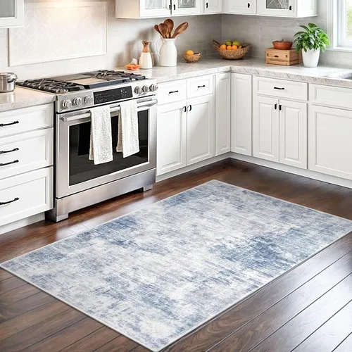 Miniatura 171 de IOHOUZE Alfombra abstracta lavable de 3 x 12 pies para pasillos, antideslizante para cocina, camino de entrada de lana sintética para interiores