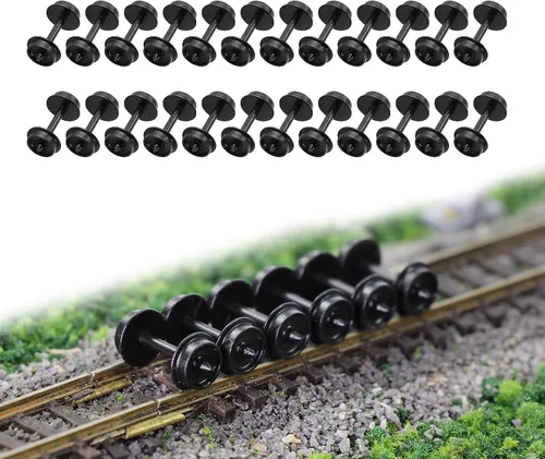 Miniatura 8 de 24pcs POM Plastic 33'' Ruedas para Modelo Tren 1:87 HO Escala Rueda HP28 (escala HO)