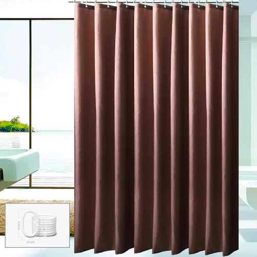 Miniatura 34 de DEARART Juego de cortinas de ducha negras de 60 pulgadas de ancho x 72 pulgadas de alto, cortinas de ducha de tela con ojales y ganchos, de secado