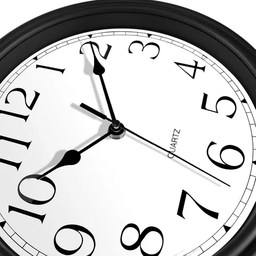 Miniatura 6 de Foxtop - Reloj de pared redondo clásico silencioso y sin tictac, retro, de cuarzo, decorativo, funciona con pilas, para sala de estar, cocina, Negro