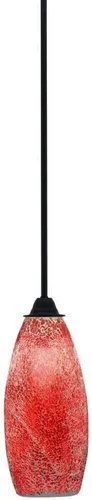 Miniatura 165 de Toltec Lighting Paramount - Mini colgante de 1 luz en acabado negro mate con cristal de arte perla de 7 pulgadas y estilo negro