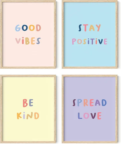 HAUS AND HUES Citas inspiradoras para niños (sin marco, positividad, 8L x 10W)